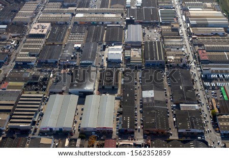 Aerial View of  industrial estate in Palma town,  Majorca, Balearic Island,  Spain.