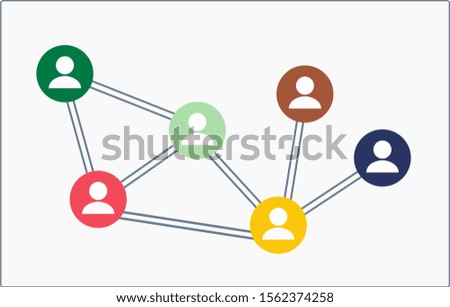 An illustration of a network of people on the internet