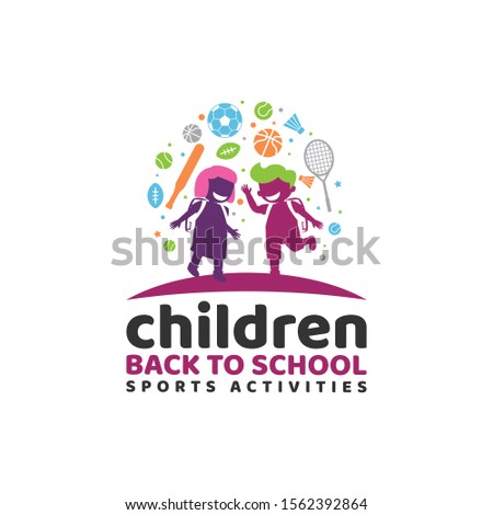 Children Back to School with Sports Equipment