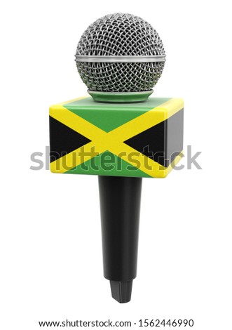 3d illustration. Microphone and Jamaican flag. Image with clipping path