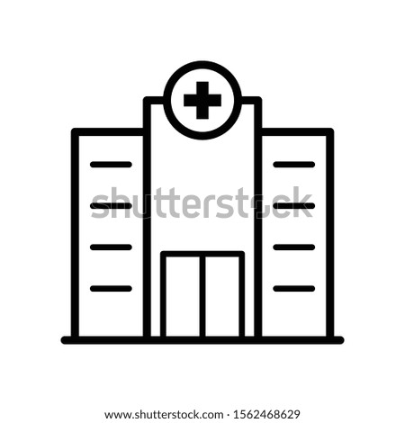 Line Art Hospital Icon Vector Design Template. Simple Hospital Icon Vector