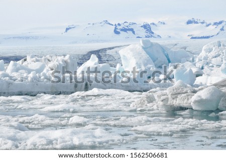 The Jokulsarlon Glacier Lagoon of Iceland.