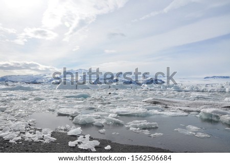 The Jokulsarlon Glacier Lagoon of Iceland.