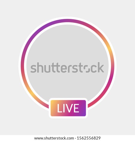 New Social media icon avatar LIVE video streaming colorful gradient.Element for social network, web, mobile, ui, app Vector EPS 10. Royalty-Free Stock Photo #1562556829