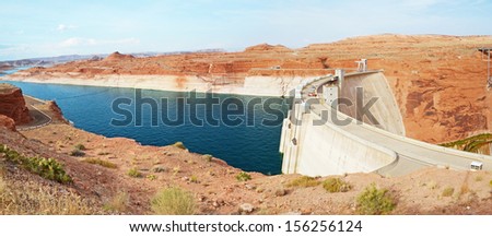 Glen Canyon Dam - concrete arch dam on the Colorado River in northern Arizona in the United States