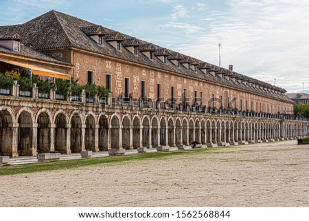 auxiliary constructions that surround the main square of the real aranjuez site. Madrid Spain