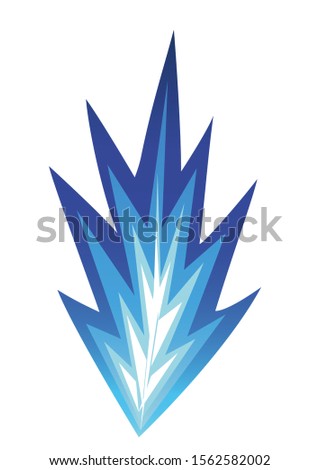 Icons of ice  blue fire. Isolated image, on a white background.