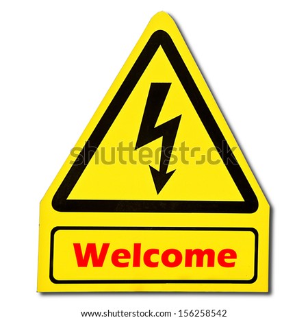 Sign of welcome  isolated on white background