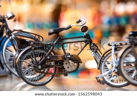 Toy miniature bicycles for collecting and playing with children.