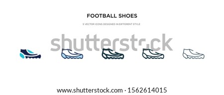 football shoes icon in different style vector illustration. two colored and black football shoes vector icons designed in filled, outline, line and stroke style can be used for web, mobile, ui