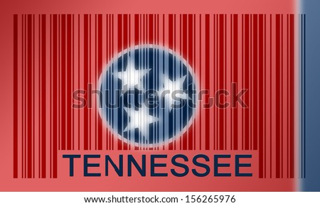 Flag of the US state of Tennessee, painted on barcode surface