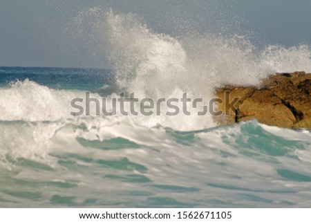 Picture of the Mediterranean sea surf taken in Ashkelon Marina,  Israel.