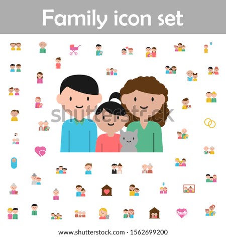 Family, cat cartoon icon. Family icons universal set for web and mobile