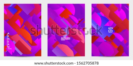 Abstract flyer template with bright colored random stripes. Dynamic modern design with scattered gradient geometric shapes. Simple colorful futuristic elements. Sport music social media layout.