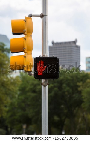 Stop signal displayed on traffic light