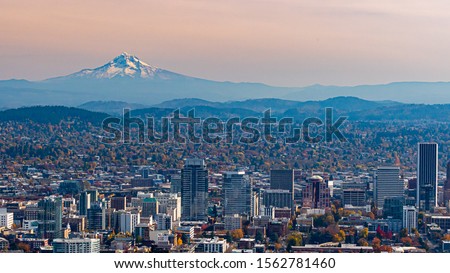 Portland Oregon,  the beautiful rose city with a view of MT Hood.
