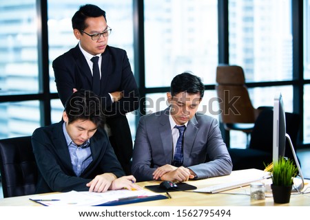Group of Frustrated stressed business people in an office