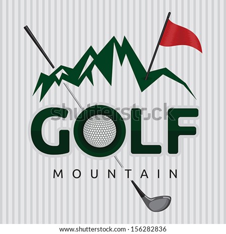 Golf mountain poster template