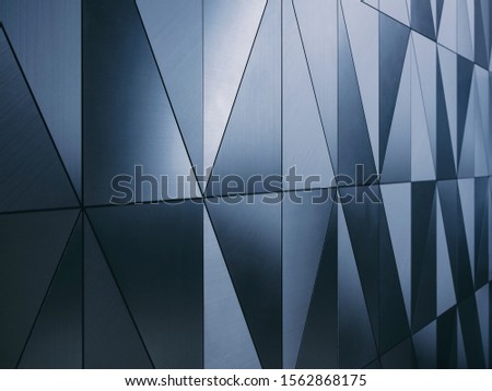 Steel Metallic geometric pattern Modern wall design Silver Reflection Architecture details 
