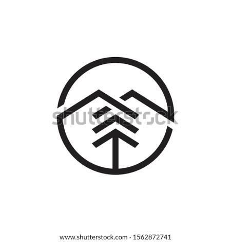 Mountain and Tree Vector Logo Design