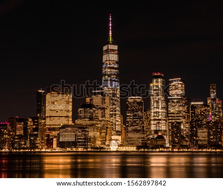 New York city night skyline