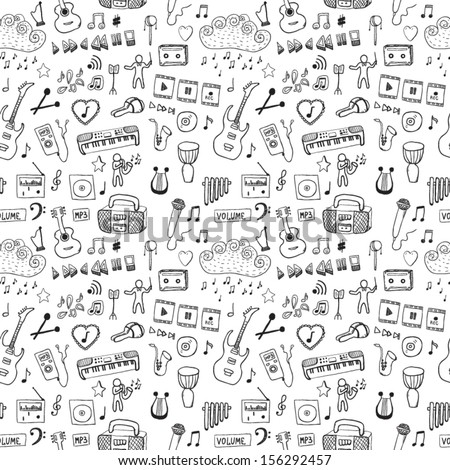 Music symbols. Seamless pattern Royalty-Free Stock Photo #156292457