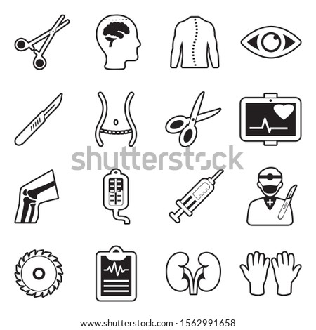 Surgery Icons. Line With Fill Design. Vector Illustration.