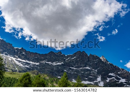 Nice day on Matterhorn surroundings, italian Alps.