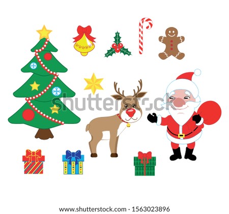 set of images for Christmas, without background, isolated. Clip art for your design
