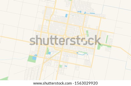 Printable street map of  Rafaela, Argentina. Map template for business use.