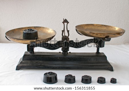 Detail of an old weigh scales