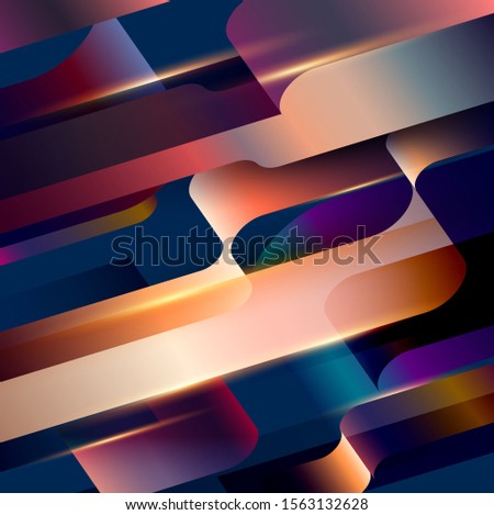 Abstract  background. 
Colorful 3D tape on dark background