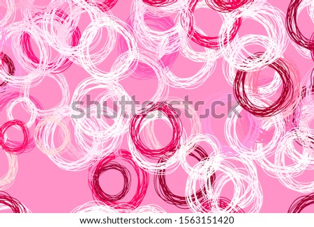 Light Pink vector texture with disks. Blurred bubbles on abstract background with colorful gradient. New template for your brand book.