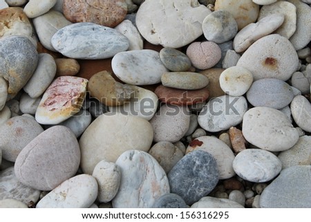 Colorful pebbles on the beach.