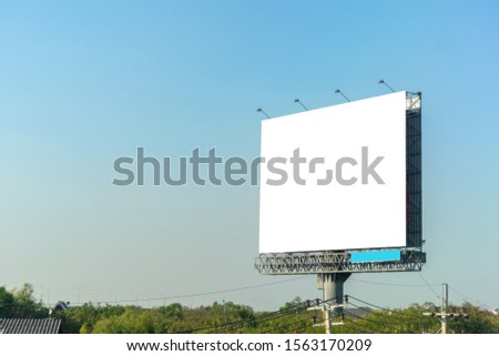 billboard blank on road in city for advertising background.
