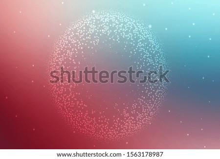Light Blue, Red vector pattern with night sky stars. Shining illustration with sky stars on abstract template. Smart design for your business advert.