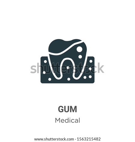 Gum vector icon on white background. Flat vector gum icon symbol sign from modern medical collection for mobile concept and web apps design.
