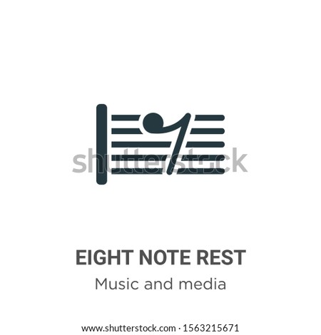 Eight note rest vector icon on white background. Flat vector eight note rest icon symbol sign from modern music and media collection for mobile concept and web apps design.