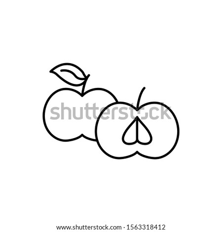 Apple fruit icon. Simple line, outline vector of organic food icons for ui and ux, website or mobile application