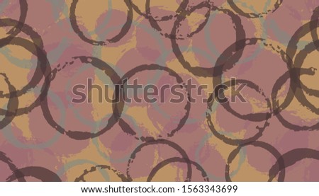 Colorful watercolor circles geometry fabric print. Circular blot overlapping elements vector seamless pattern. Paint texture circles geometry fabric ornament.