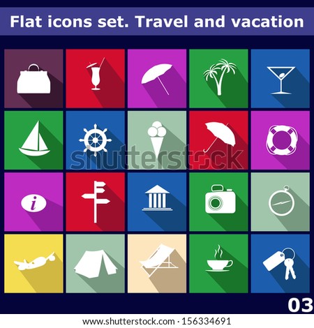 Traveling and vacarion Flat icons for Web and Mobile Applications