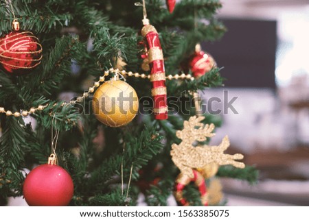 Christmas background and decoration object can use for design, festival and celebration poster layout, advertising banner design, Christmas concept.