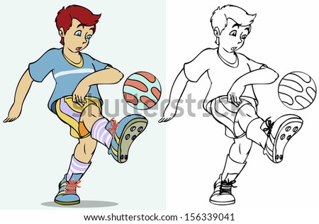 Vector illustration, soccer player, cartoon concept.