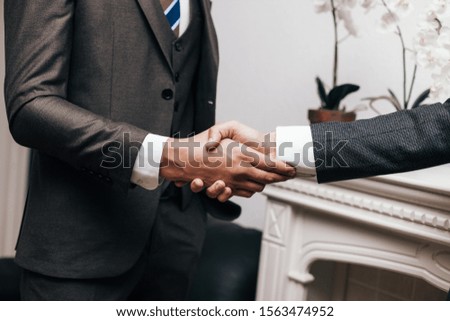 close up. confident handshake of two business people