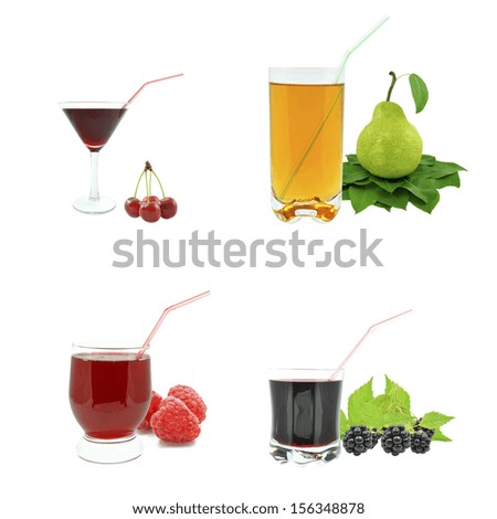 fruit juice on a white background 