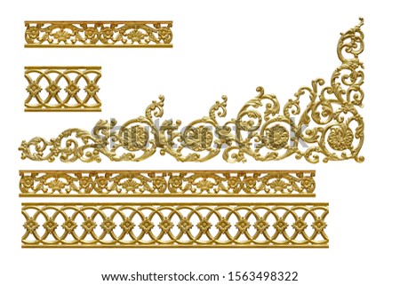 Rococo Italian pattern frame border, vintage modern borders, border design grunge banner pattern, certificate. Wedding border. Wedding ornament. isolated on white background. This has clipping path. Royalty-Free Stock Photo #1563498322