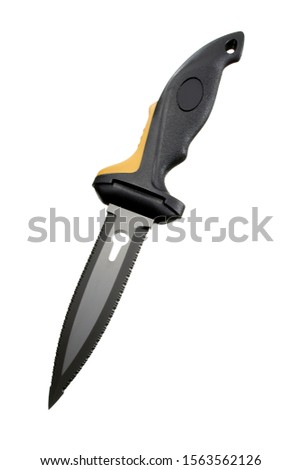 Scuba diving knife on white background