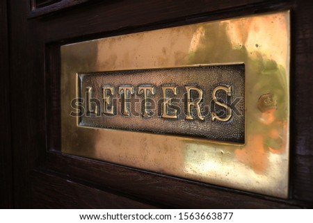 Vintage doors brass letters box