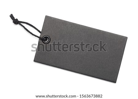 Black Retail Sales Tag Isolated on White Background.