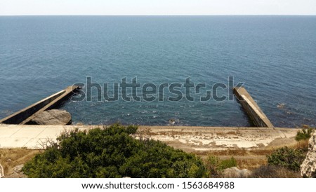 Pier embankment of Crimea. Sea pier.